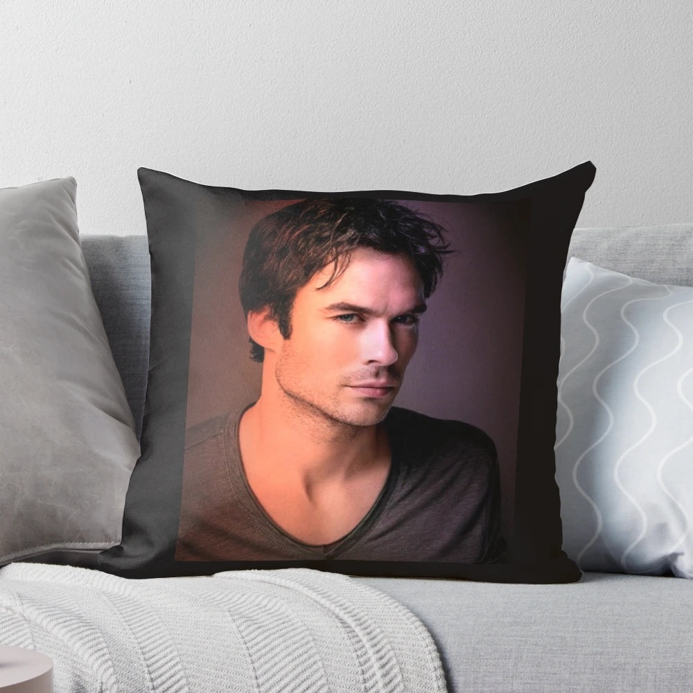 Damon Salvatore and Ian Somerhalder inspired decorative pillow for Vampire Diaries and The Originals fans