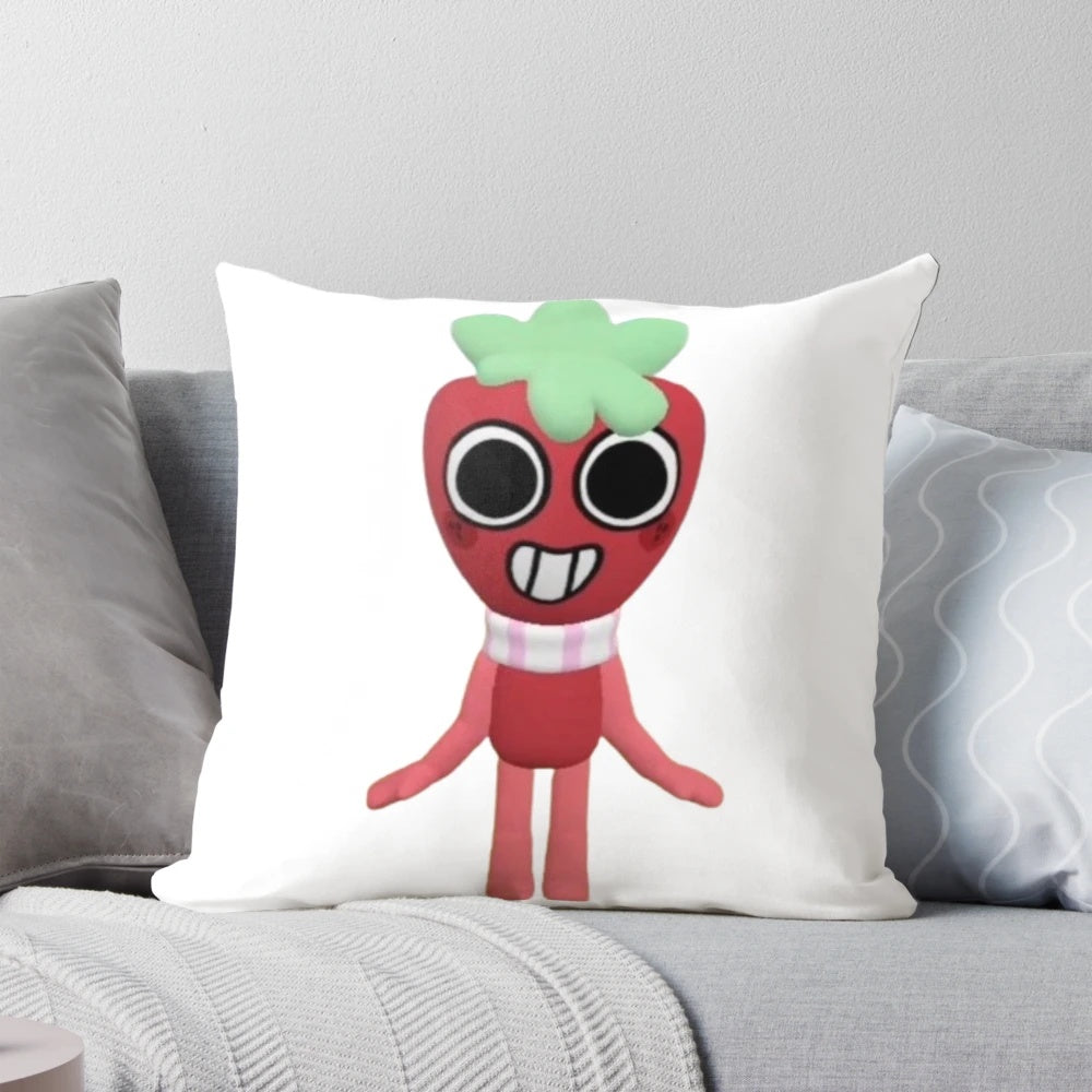 Dandy's World Sprout Pillow featuring a vibrant, nature-inspired botanical design
