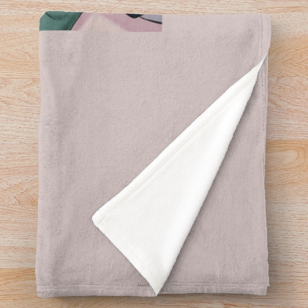 Danganronpa inspired plush blanket featuring Komaeda Nagito and Kokichi characters