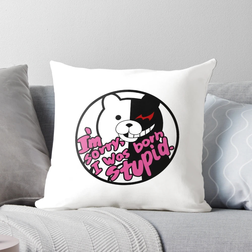 Danganronpa Monokuma 'I'm Sorry, I Was Born Stupid' Pillow