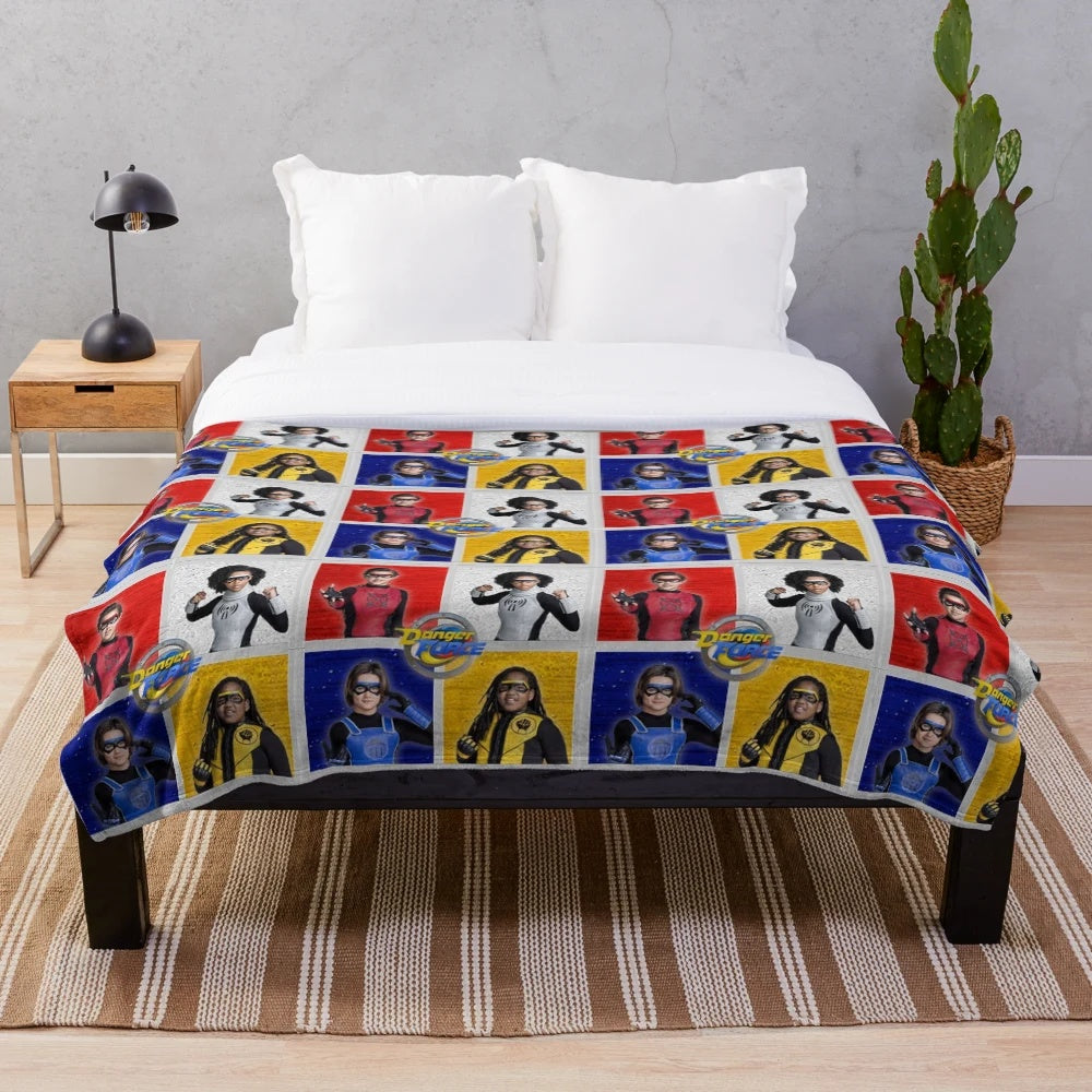 Danger Force Squad inspired plush blanket featuring the main characters