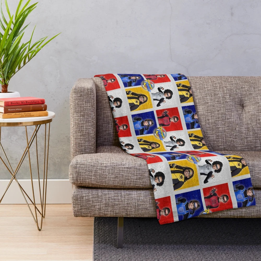 Danger Force Squad inspired plush blanket featuring the main characters