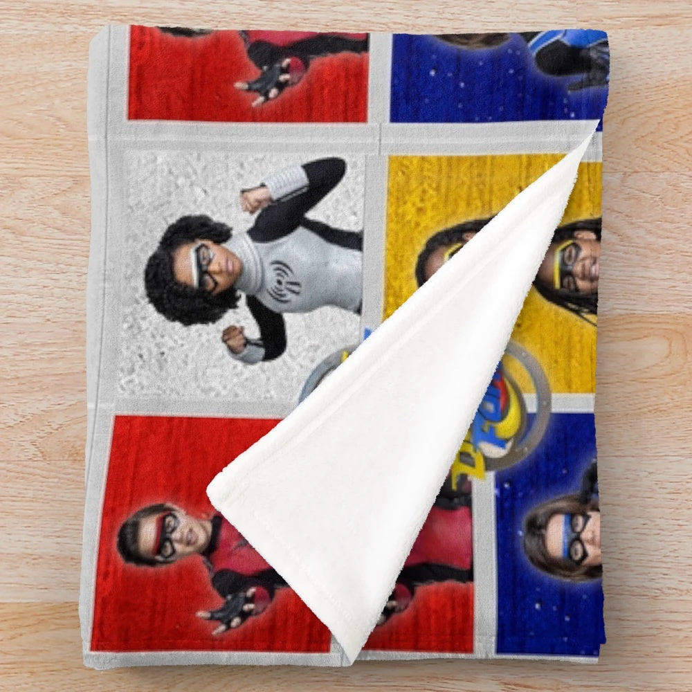 Danger Force Squad inspired plush blanket featuring the main characters