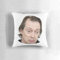 Pillow featuring a humorous Steve Buscemi meme design
