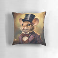 Artistic portrait illustration of a mouse in a suit and tie, perfect for office and home decor.