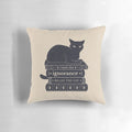 Dark academia-inspired pillow with a cat silhouette and the quote "Ignorance Killed the Cat"