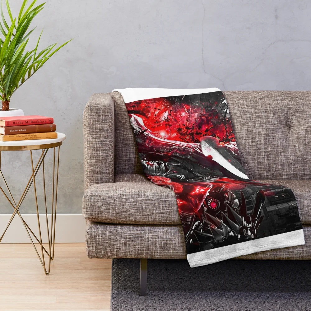 Dark plush blanket featuring Dante from the Devil May Cry video game series