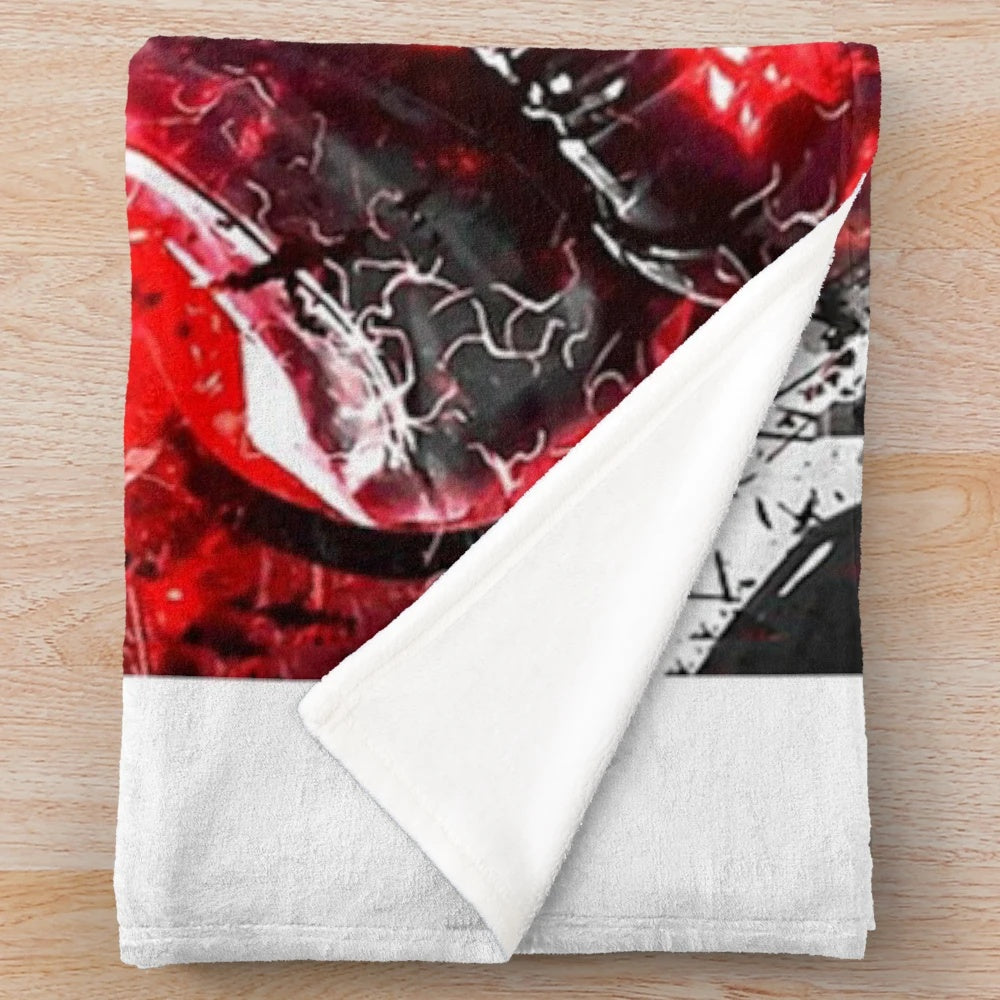Dark plush blanket featuring Dante from the Devil May Cry video game series