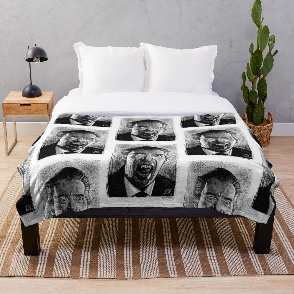 Plush Dracula-themed blanket inspired by Christopher Lee's iconic performance