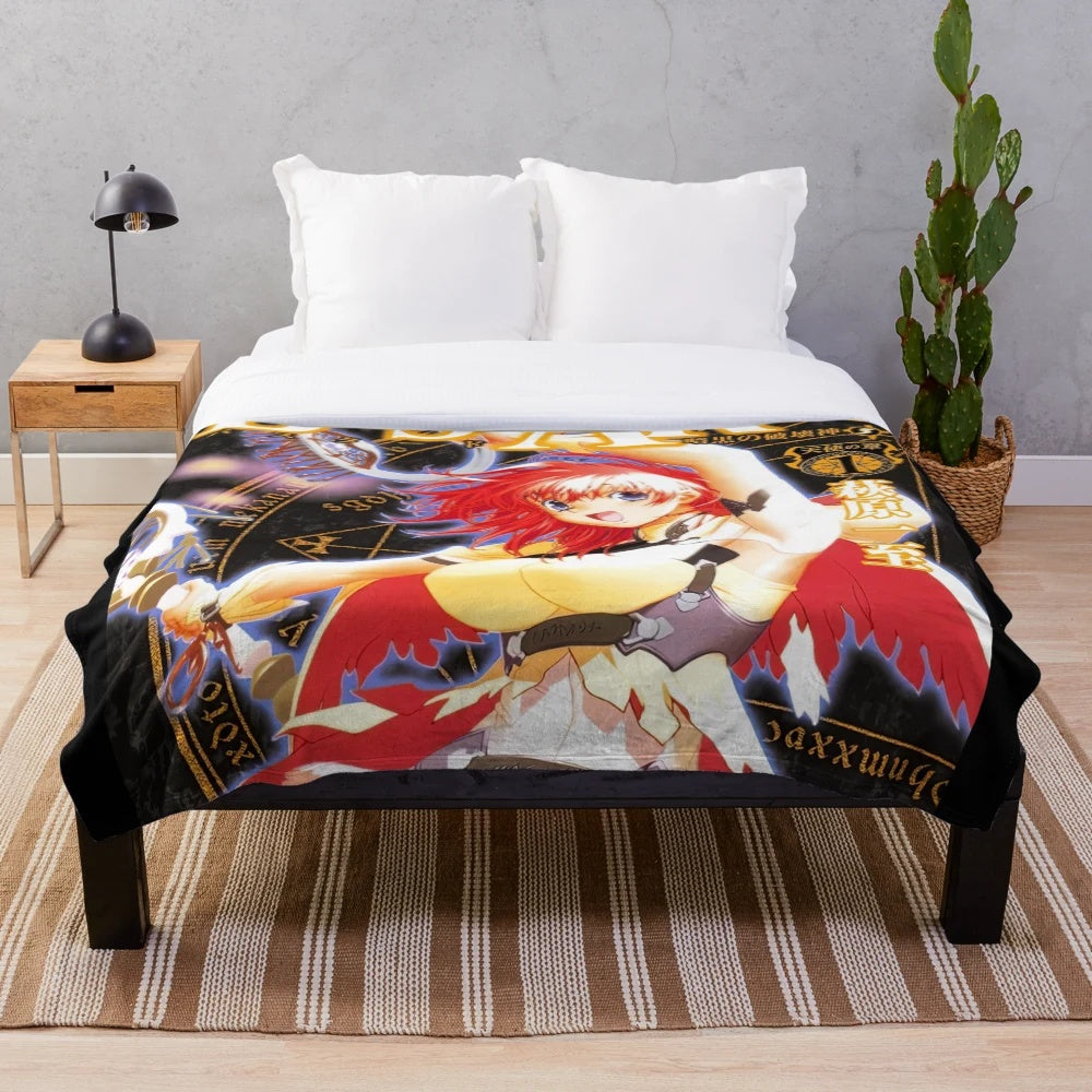 Dark fantasy anime-inspired plush blanket featuring "Bastard Yoko" character