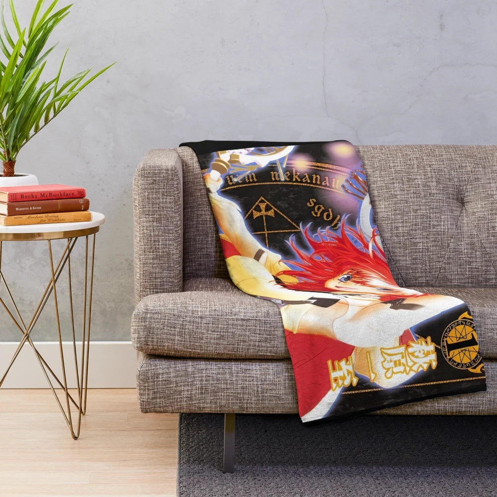 Dark fantasy anime-inspired plush blanket featuring "Bastard Yoko" character