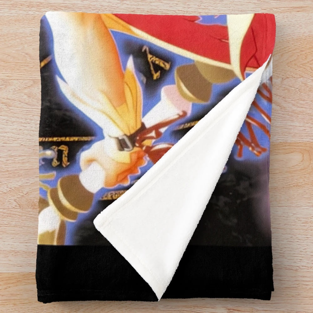 Dark fantasy anime-inspired plush blanket featuring "Bastard Yoko" character