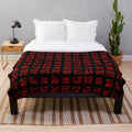 Blade vampire glyphs square plush blanket with dark fantasy design