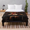 Cozy plush blanket featuring a gothic anime-inspired demon girl design