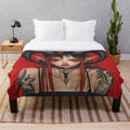 Dark fantasy anime demon girl plush blanket