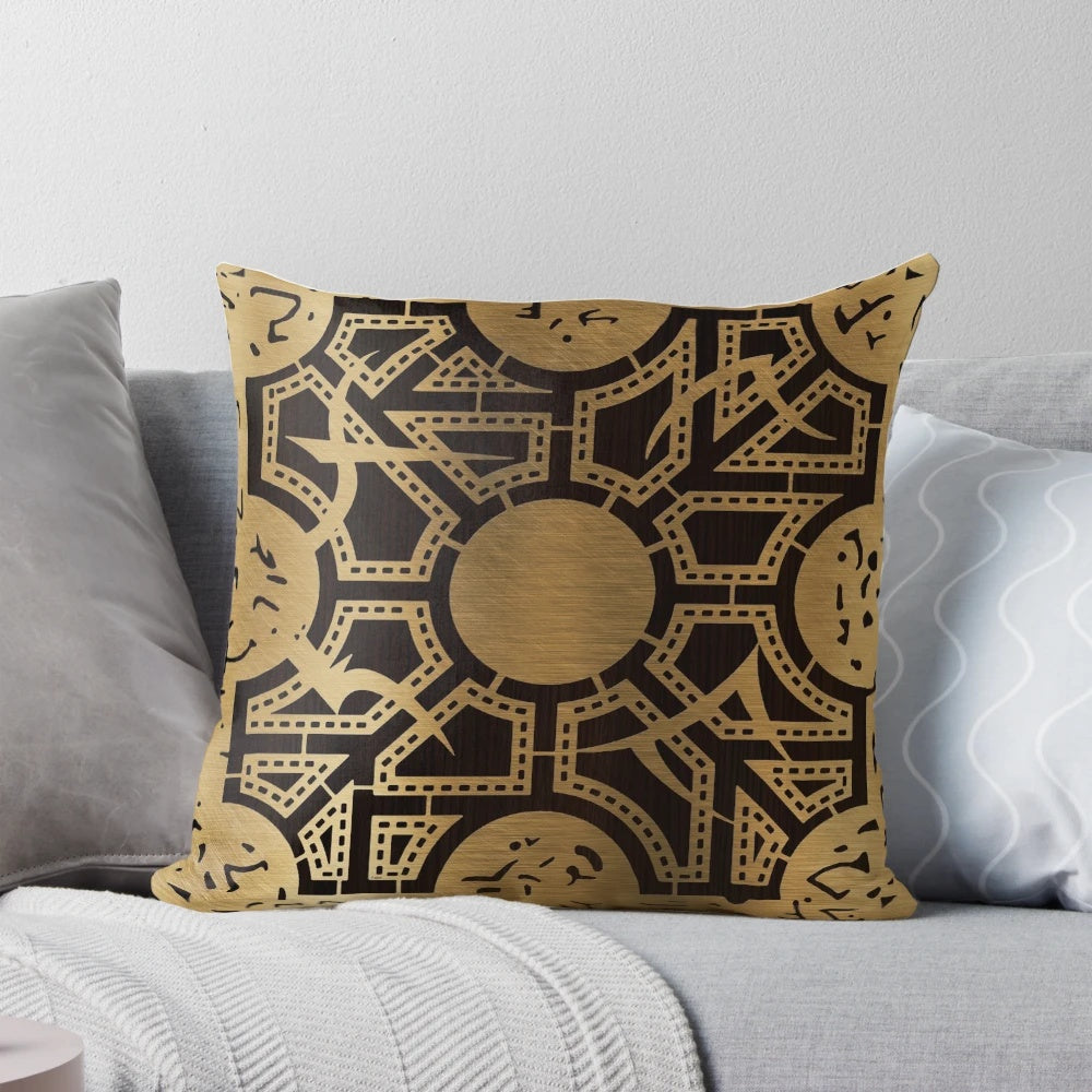Dark fantasy pillow with Lament Configuration puzzle box design