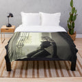 Dark fantasy plush blanket featuring a demon nun character
