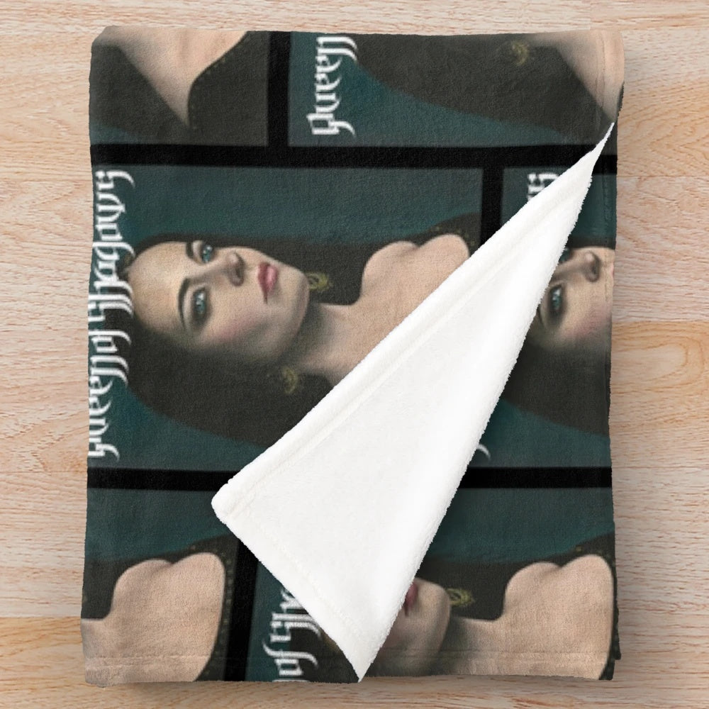 Eva Green inspired dark fantasy plush blanket
