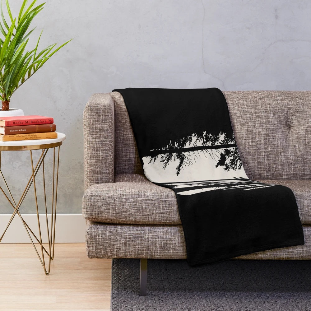 Dark forest plush blanket inspired by The Cure's gothic rock music