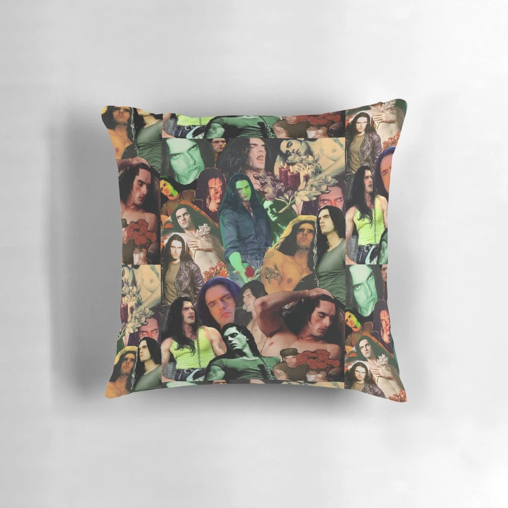 Dark goth collage design pillow featuring elements inspired by Type O Negative and Peter Steele