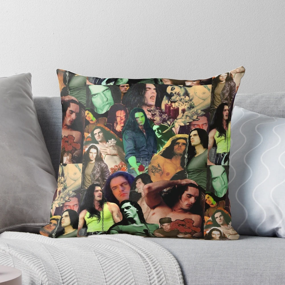 Dark goth collage design pillow featuring elements inspired by Type O Negative and Peter Steele