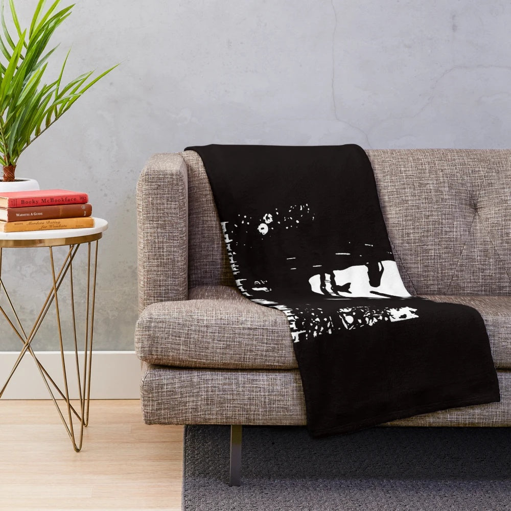 Dark goth metal plush blanket featuring Chris Motionless from the band Motionless in White