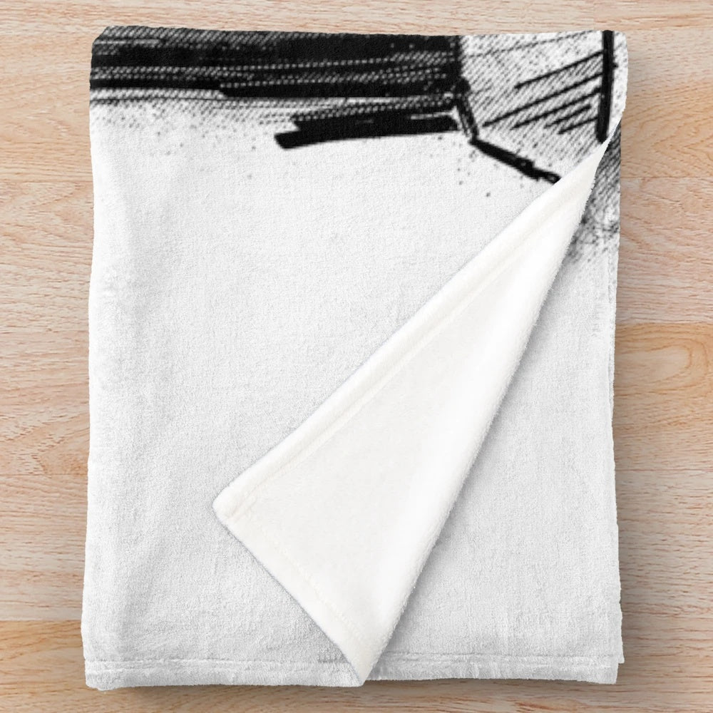 Black and white plush blanket featuring a gothic bride design