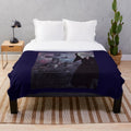 Goth-inspired plush blanket with dark design