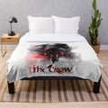 The Crow plush blanket featuring the iconic crow imagery
