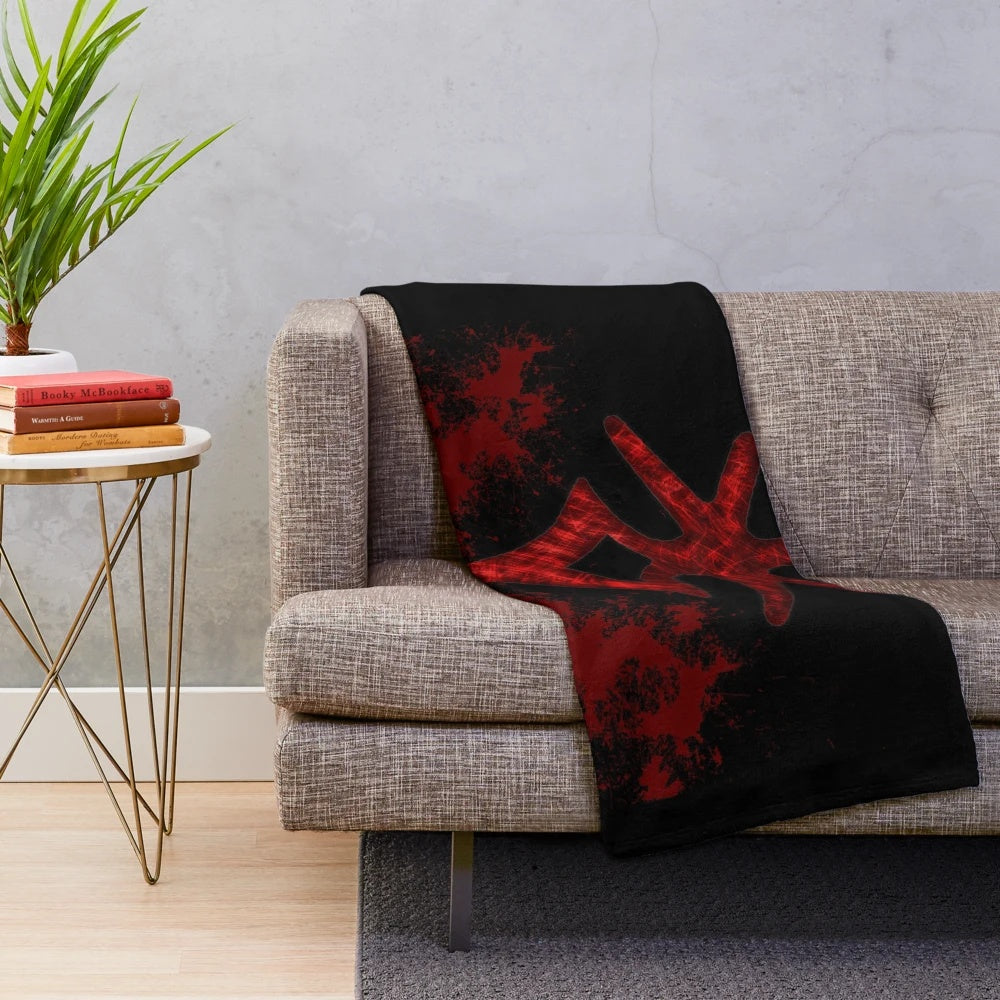 Dark Knight inspired fantasy plush blanket with claymore sword design