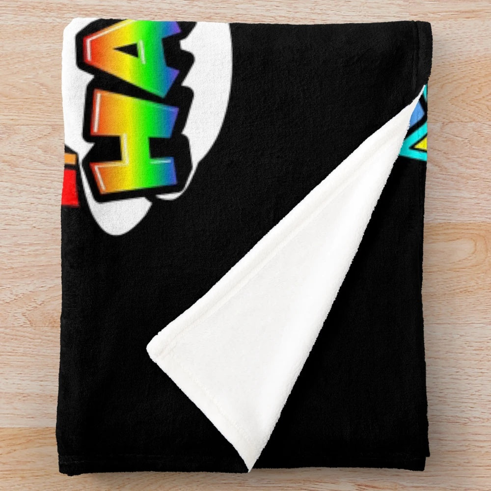 Dark satanic plush blanket with demonic design