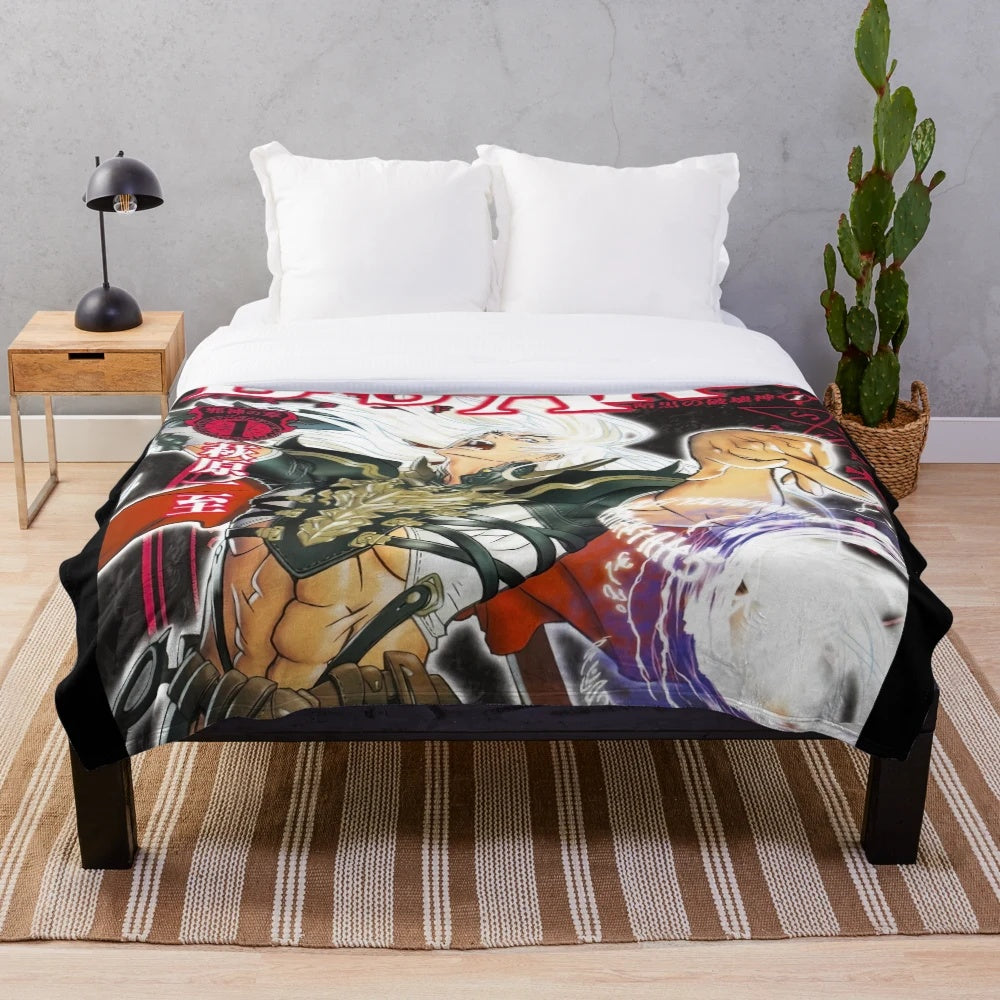 Dark Schneider inspired anime plush blanket