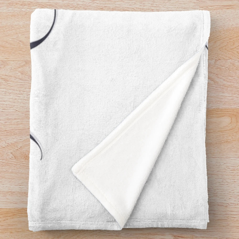 Dark version plush blanket featuring the logo design from the "Tragedy of Cinema" podcast