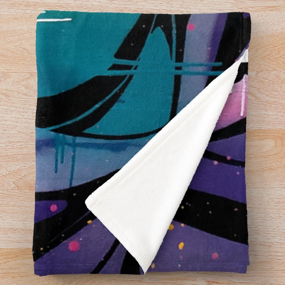 Darkwing Duck inspired plush blanket featuring the cartoon character