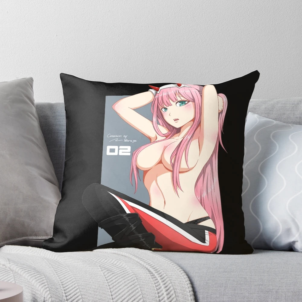 Darling in the Franxx Zero Two anime body pillow with sexy, lewd anime girl artwork