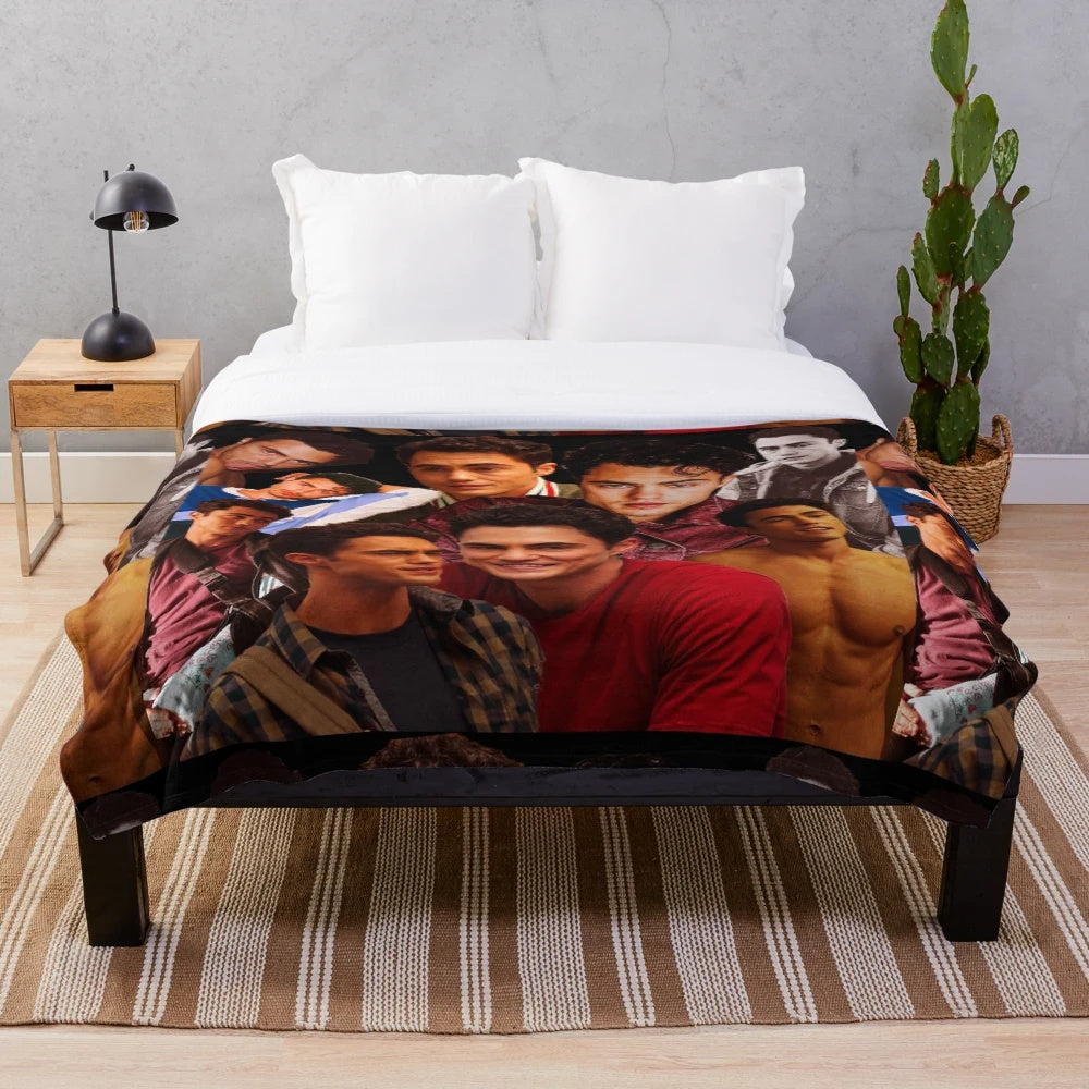 Darren Barnet Collage Design Plush Blanket
