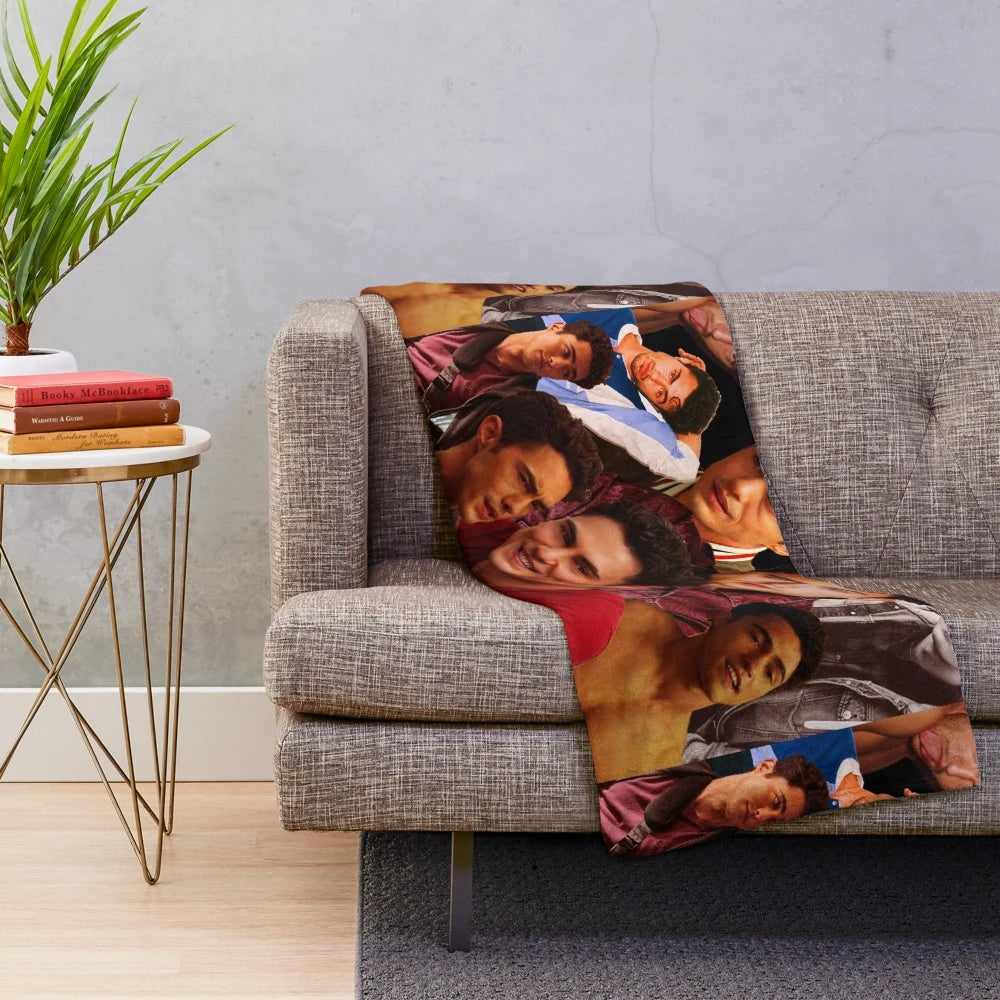 Darren Barnet Collage Design Plush Blanket