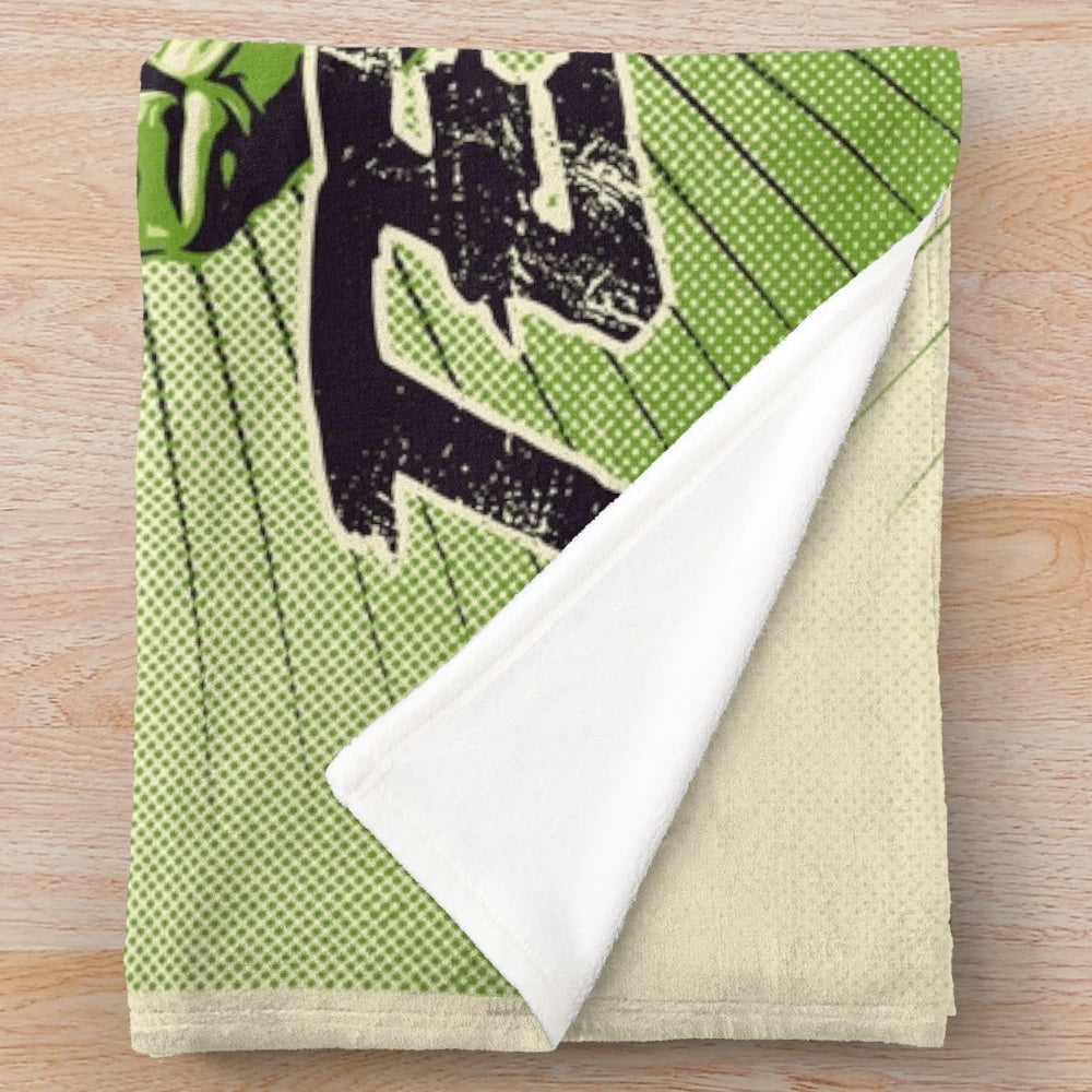 Plush blanket featuring Michael Van Gerwen darts design