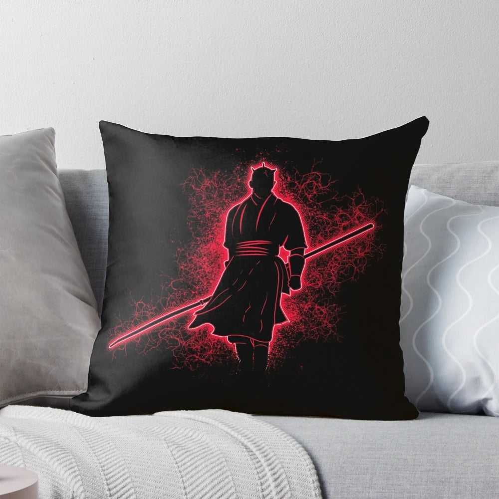 Darth Maul silhouette glow-in-the-dark pillow