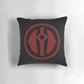 A decorative pillow featuring the iconic Darth Revan emblem from the Star Wars: Knights of the Old Republic video game series.