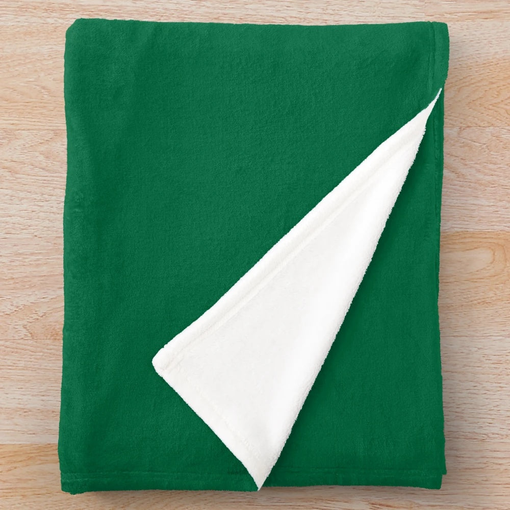 Dartmouth-inspired plush blanket with a serif font curved design