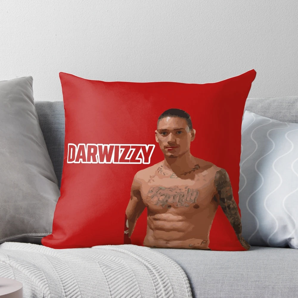 Darwizzy-inspired Liverpool FC pillow featuring the team's rising star, Darwin Nunez