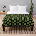 Mr. Pickles the evil cartoon dog on a plush blanket