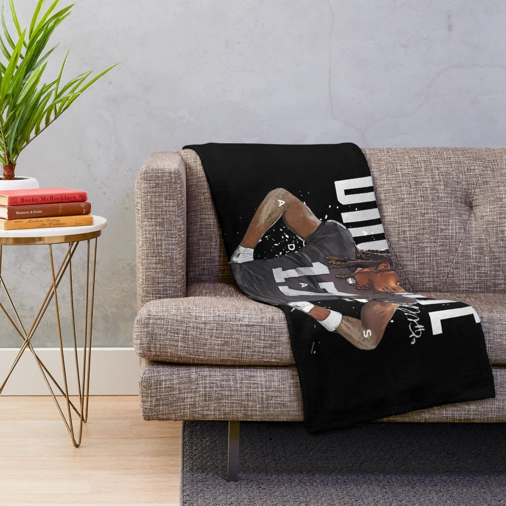 Davante Adams Inspired Plush Blanket with Raiders Vintage Design