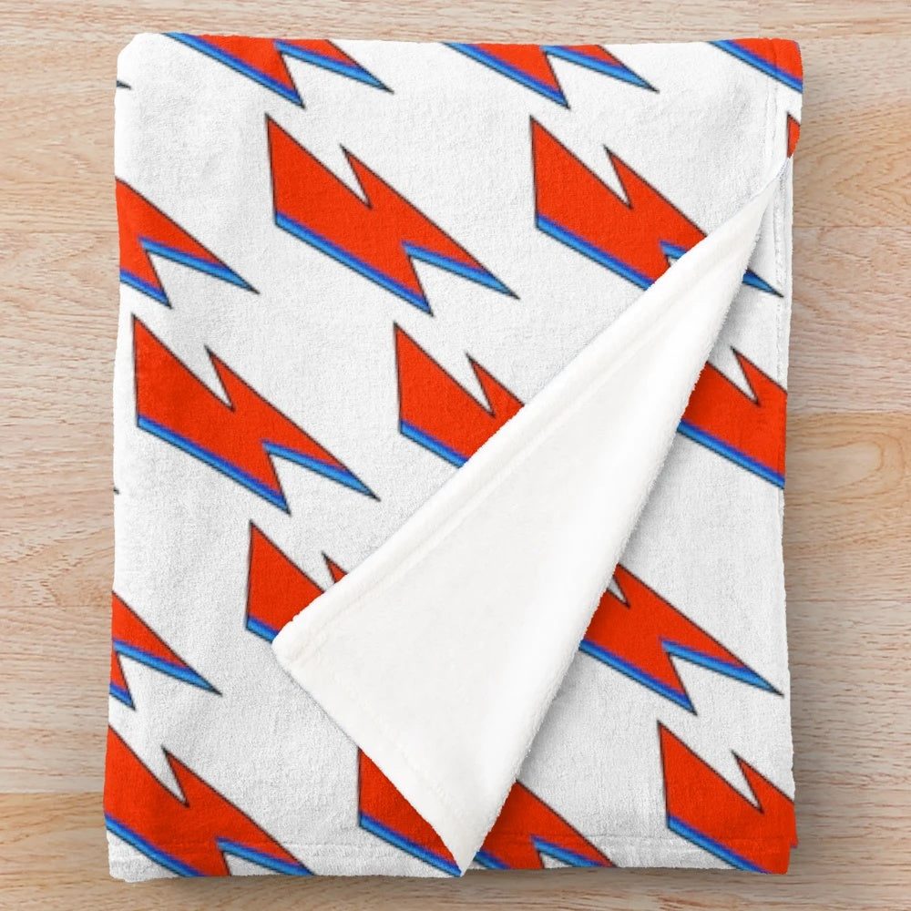 David Bowie-inspired lightning bolt plush blanket