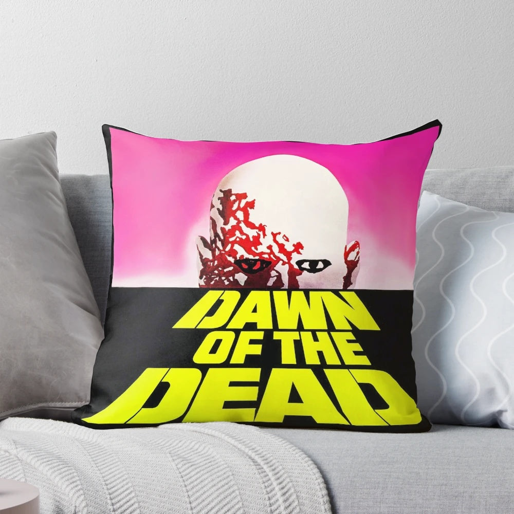 Vintage-inspired pillow featuring the iconic horror film "Dawn of the Dead