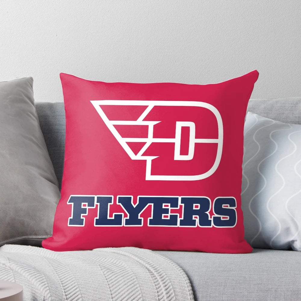 Dayton Flyers Pillow, featuring the college team's logo and colors