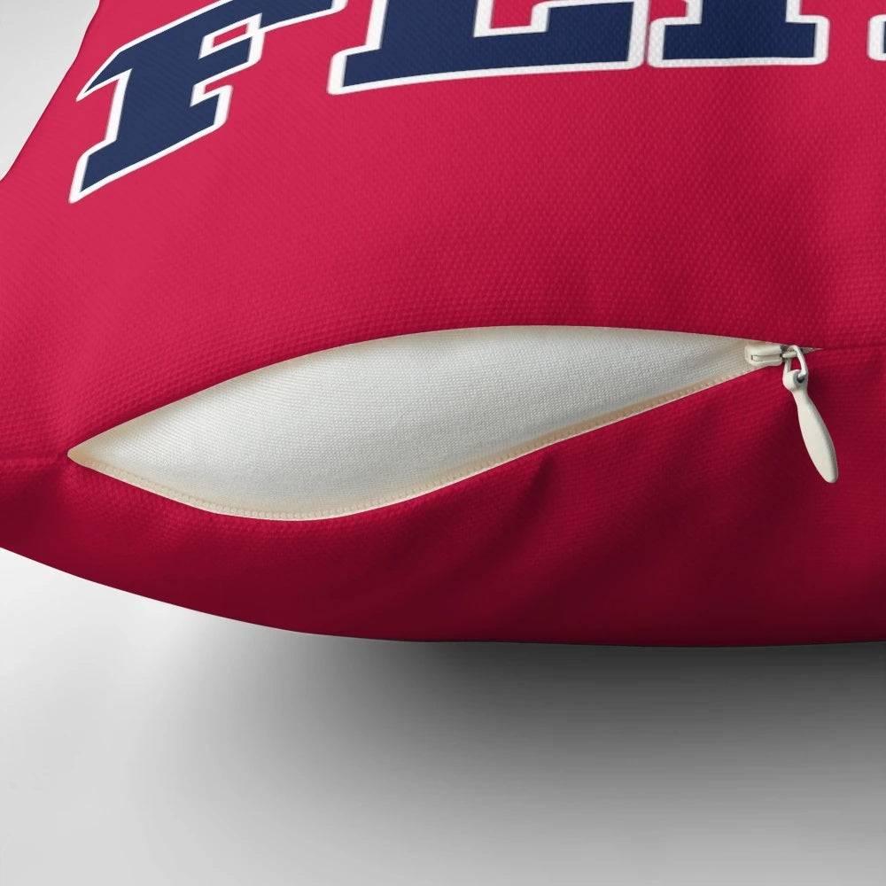 Dayton Flyers Pillow, featuring the college team's logo and colors