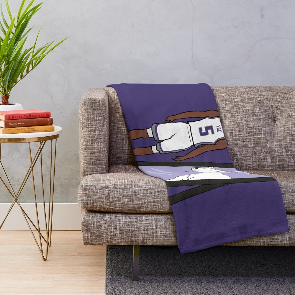 De'Aaron Fox inspired GOAT plush blanket featuring the Sacramento Kings' "Beam Team