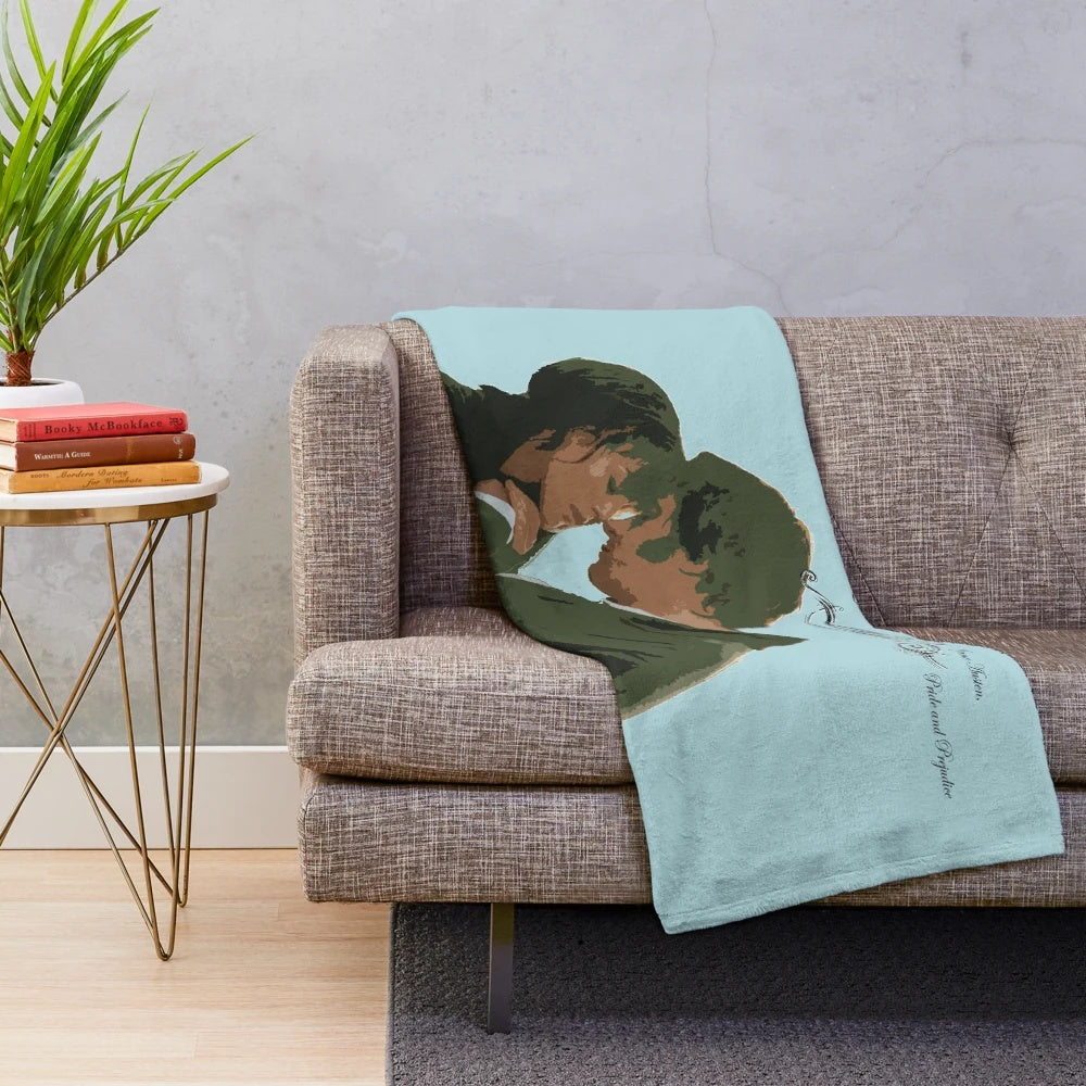 Pride and Prejudice Inspired Plush Blanket with Dearest Loveliest Elizabeth Quote